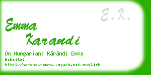 emma karandi business card